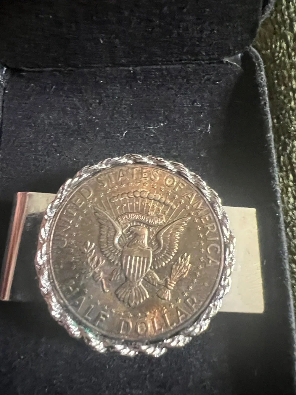 Silver Tone Presidential Half Dollar Money Clip